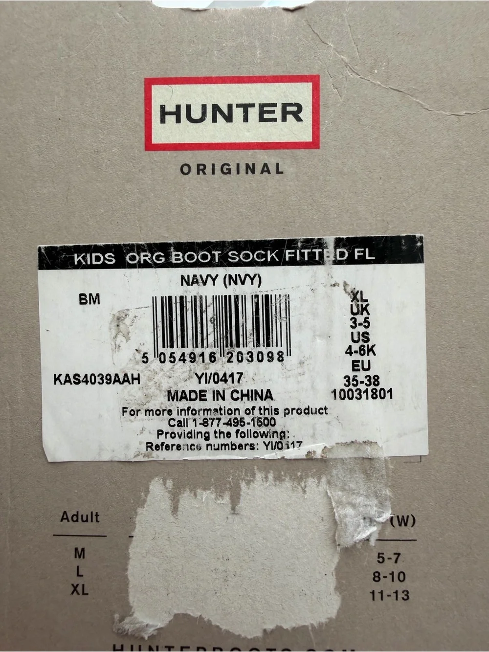 Hunter Kids Fitted Boot Socks in Navy XL (4-6)